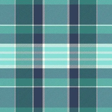 Classic plaid pattern with intersecting lines in shades of blue and green. Pe Stock Illustration