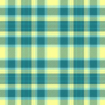 Classic plaid pattern in lemon yellow and teal hues. Seamless texture great f Stock Illustration