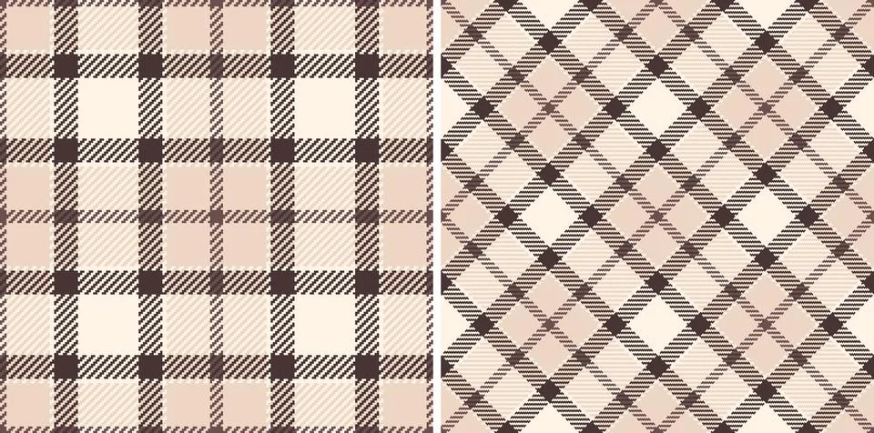 Classic plaid pattern with a modern twist. Two seamless textile designs in ne Stock Illustration