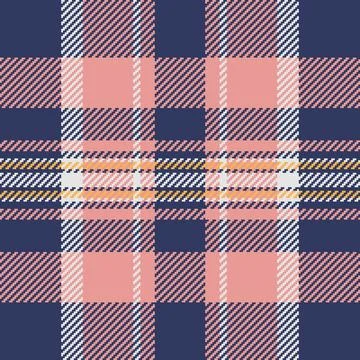 Classic plaid pattern in navy, pink and golden hues. Perfect for textile de.. Illustrazione stock