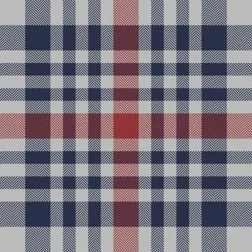Classic plaid pattern in navy, red and gray. A seamless textile design ideal  Illustrazione stock