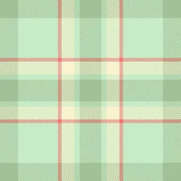 Classic plaid pattern in pastel green, cream,  coral. Versatile for backgroun Stock Illustration