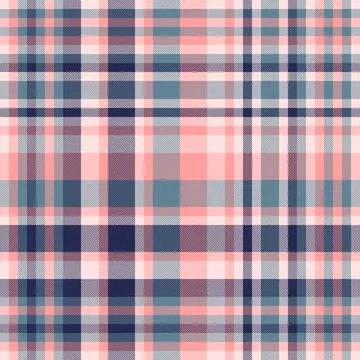 Classic plaid pattern in pink and navy. Textile design for clothing, upholste Stock Illustration
