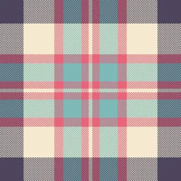 Classic plaid pattern in pixel art style. Versatile design element for backgr Stock Illustration