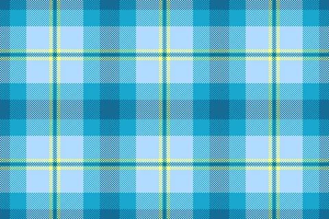 Classic plaid pattern in pixel art style, featuring cool blue tones. A nostal Stock Illustration