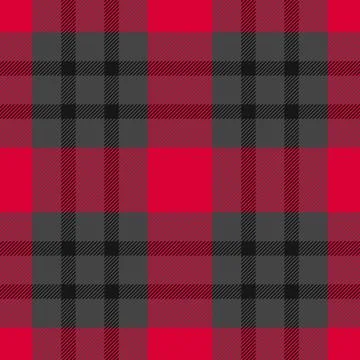 Classic plaid pattern in red and gray. A bold textile design for backgrounds, Illustrazione stock