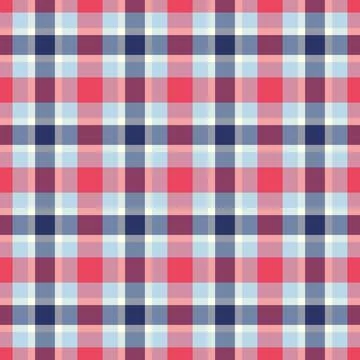 Classic plaid pattern in red, blue, and cream hues. Seamless texture ideal fo イラスト素材