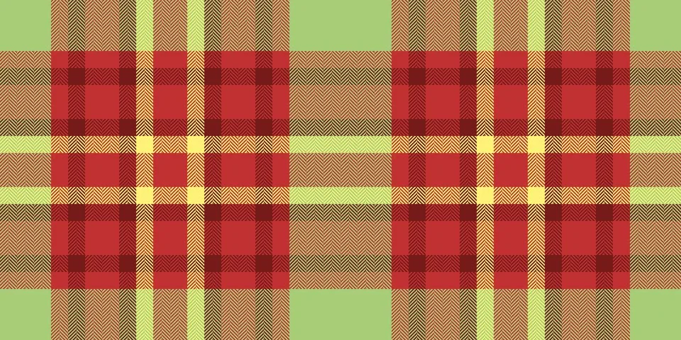 Classic plaid pattern with red, green, and yellow. A versatile backdrop for f 库存插图
