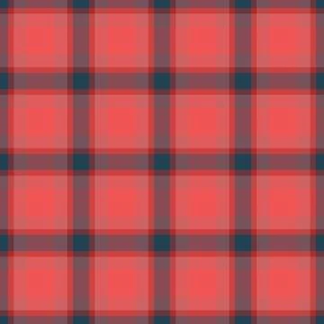 Classic plaid pattern. A repeating geometric design in red and muted teal. Su Stock Illustration