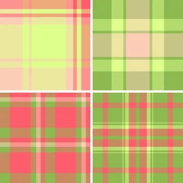 Classic plaid pattern set for presentation backgrounds. Orderly tartan grids  Stock Illustration