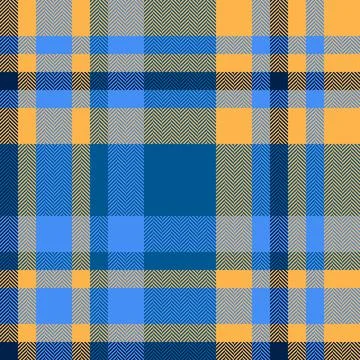 Classic plaid pattern in shades of blue and gold. A timeless textile design,  Stockillustratie
