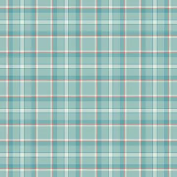 Classic plaid pattern in soft, calming teal with subtle red accents. A versat Stock Illustration