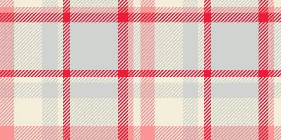 Classic plaid pattern in soft colors. Red and gray intersect in a balanced sq Stock Illustration