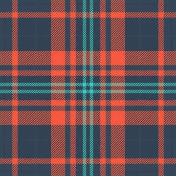 Classic plaid pattern. A stylish blend of blue, coral, and turquoise creates  Stock Illustration