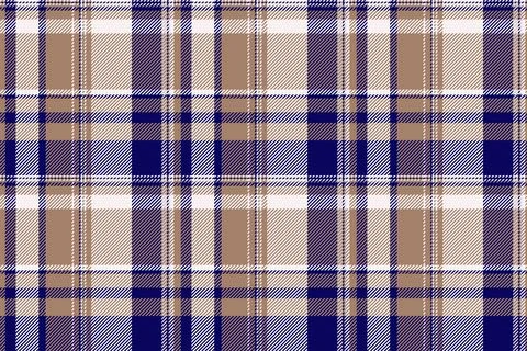 Classic plaid pattern in tan, navy, and white. Timeless textile design for ba Illustrazione stock