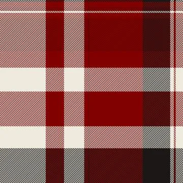 Classic plaid pattern. Tartan fabric texture with red, cream, and black. Grea Stock Illustration