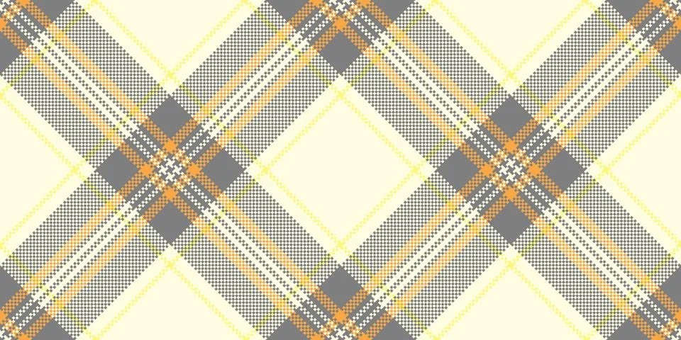 Classic plaid pattern. Textile design featuring gray, yellow and peach hues.  Stock Illustration