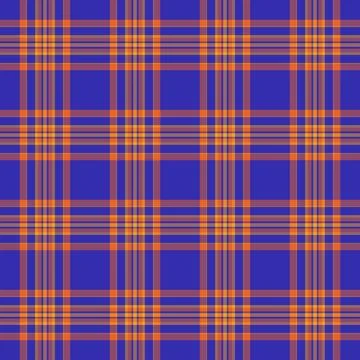 Classic plaid pattern in vibrant blue and orange. Versatile texture for backg 스톡 일러스트