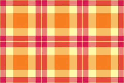 Classic plaid pattern with vibrant orange, yellow and red. Seamless textile d Stock Illustration
