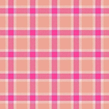 Classic plaid pattern in warm pink hues. Retroinspired seamless design. Per.. 스톡 일러스트