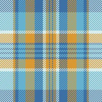 Classic plaid pattern, woven texture. Warm blue, gold, white hues create a co Stock Illustration