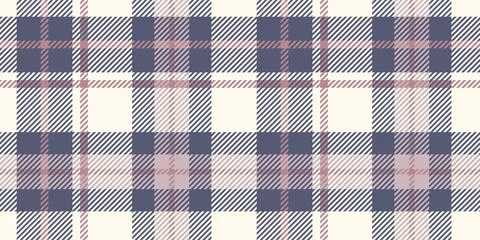 Classic Plaid Seamless Pattern with Blue and Pink Checks on Cream Background  Stock Illustration