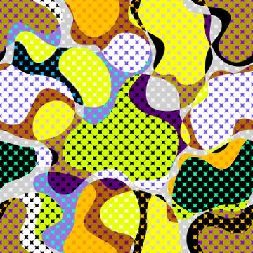 Classic polka dot pattern in a patchwork collage style. Stockillustratie