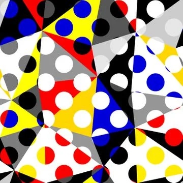 Classic polka dot pattern in a patchwork collage style. イラスト素材