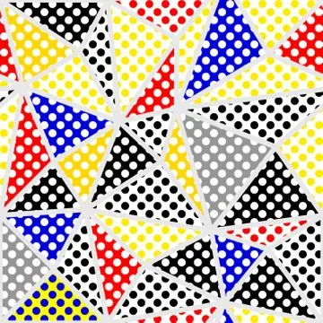 Classic polka dot pattern in a patchwork collage style. Illustrazione stock
