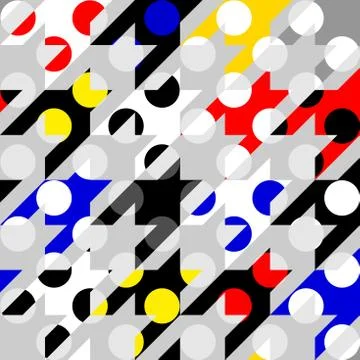 Classic polka dot pattern in a patchwork collage style. Stockillustratie