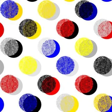 Classic polka dot pattern in a patchwork collage style. Illustrazione stock