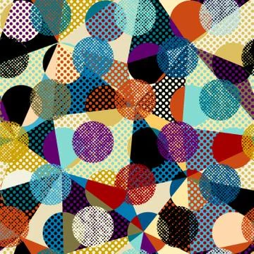 Classic polka dot pattern in a patchwork collage style. 스톡 일러스트