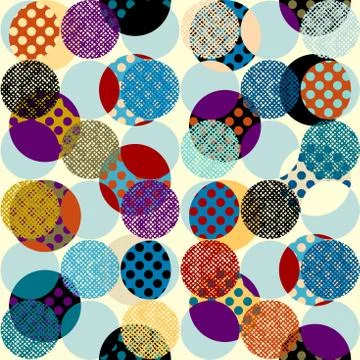 Classic polka dot pattern in a patchwork collage style. Stock Illustration