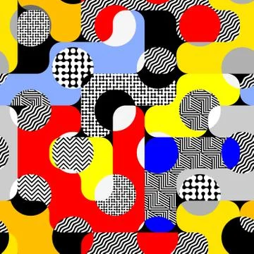 Classic polka dot pattern in a patchwork collage style. Stock Illustration