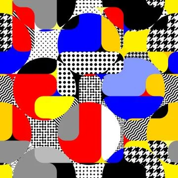 Classic polka dot pattern in a patchwork collage style. Stock Illustration