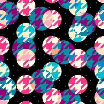 Classic polka dot pattern in a patchwork collage style. Illustrazione stock