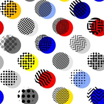 Classic polka dot pattern in a patchwork collage style. Stockillustratie