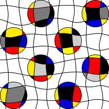 Classic polka dot pattern in a patchwork collage style. イラスト素材