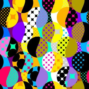 Classic polka dot pattern in a patchwork collage style. イラスト素材