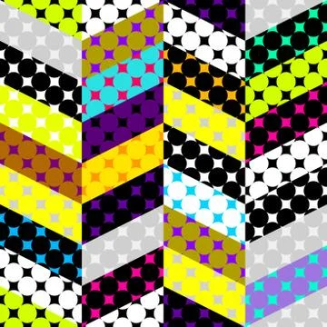 Classic polka dot pattern in a patchwork collage style. 库存插图