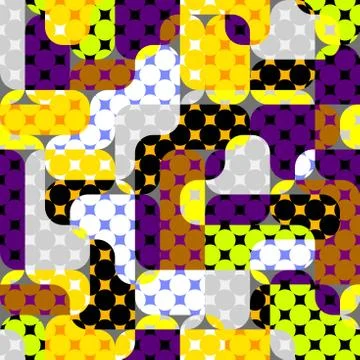 Classic polka dot pattern in a patchwork collage style. Stock Illustration