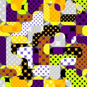 Classic polka dot pattern in a patchwork collage style. Stock Illustration