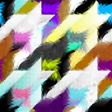 Classic polka dot pattern in a patchwork collage style. Stock Illustration