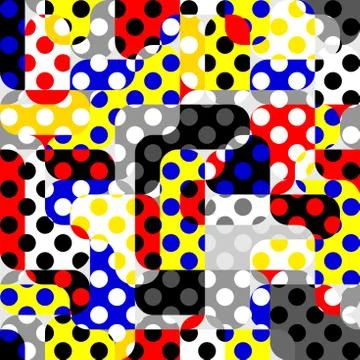 Classic polka dot pattern in a patchwork collage style. 스톡 일러스트