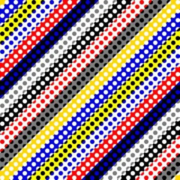 Classic polka dot pattern in a patchwork collage style. Stock Illustration