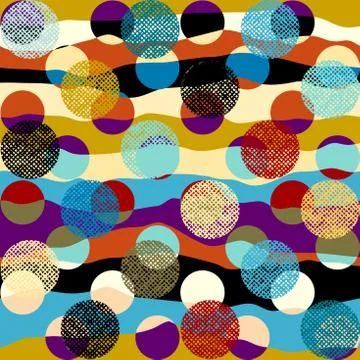 Classic polka dot pattern in a patchwork collage style. Stock Illustration