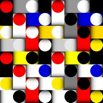 Classic polka dot pattern in a patchwork collage style. Illustrazione stock