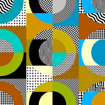 Classic polka dot pattern in a patchwork collage style. Stock Illustration