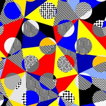 Classic polka dot pattern in a patchwork collage style. Illustrazione stock