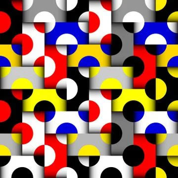 Classic polka dot pattern in a patchwork collage style. イラスト素材
